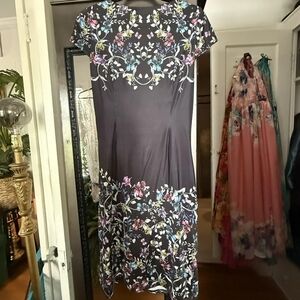 Yumi Kim Black Floral Midi Dress